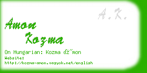 amon kozma business card